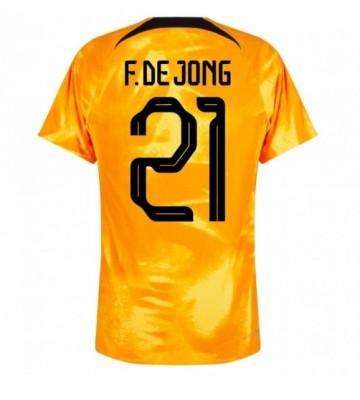 Nederland Frenkie de Jong #21 Hjemmedrakt VM 2022 Kortermet